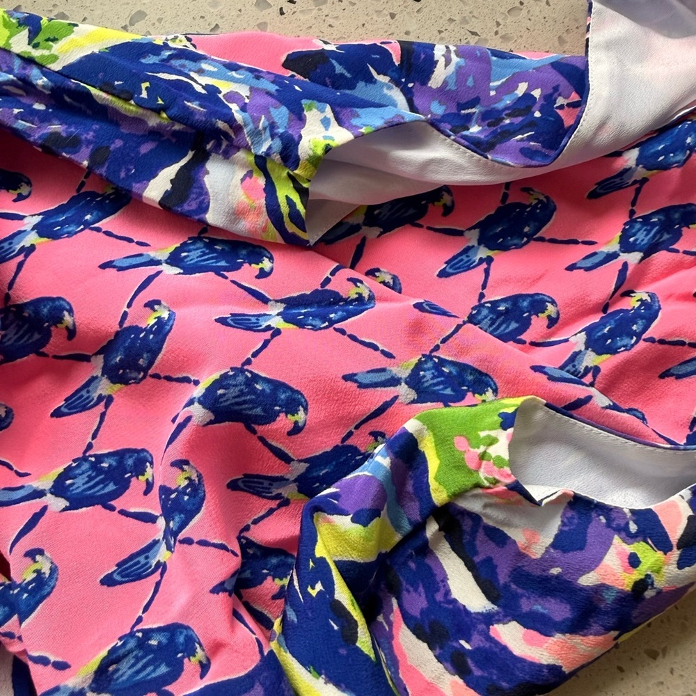 Lilly Pulitzer Pink and Blue Silk Dress - Picture 6 of 6